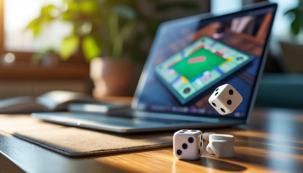 lancez des dés en ligne facilement pour jouer au monopoly à distance avec vos amis et votre famille, où que vous soyez.