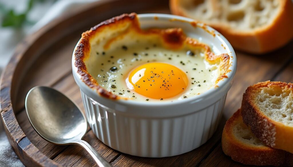 découvrez notre recette simple et rapide d'œuf cocotte au four, pour un plat fondant et délicieux à préparer en un rien de temps.