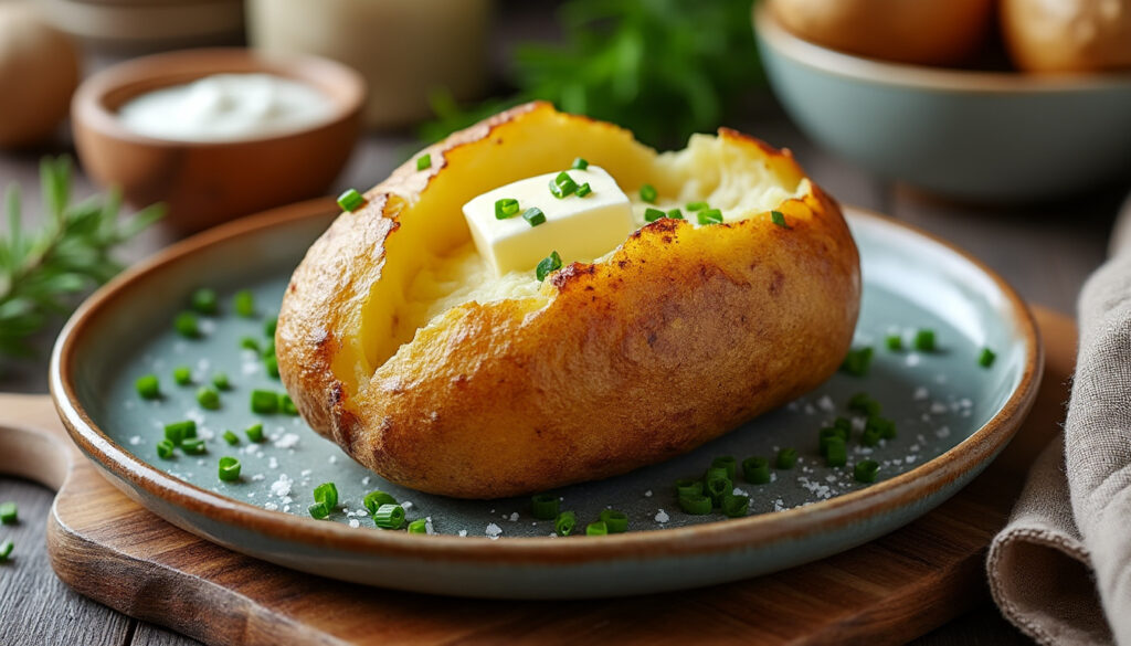 découvrez notre recette simple et délicieuse de pomme de terre au four, l'accompagnement parfait pour tous vos plats. facile à préparer et savoureux, il ravira toute la famille.