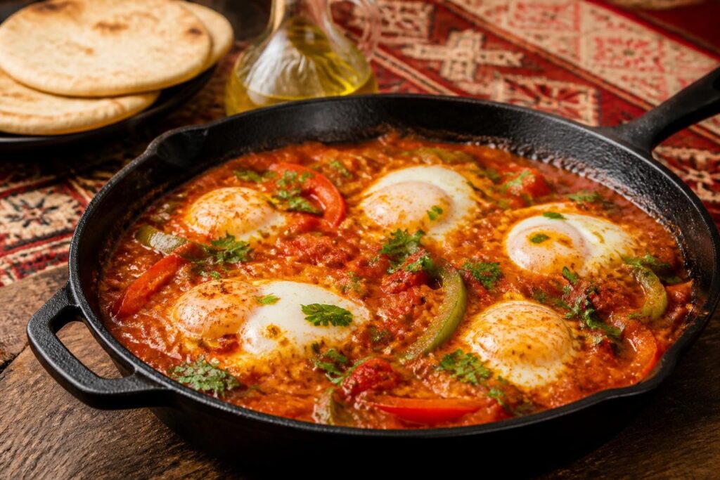 découvrez la recette traditionnelle de la shakshuka, un plat oriental aux œufs savoureux qui éveille vos papilles et vous fait voyager au cœur des saveurs méditerranéennes.